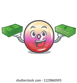 With money bag jelly ring candy mascot cartoon