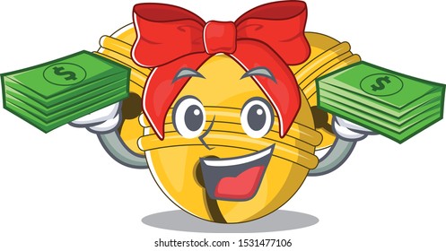 With money bag Jingle bell in the character shape