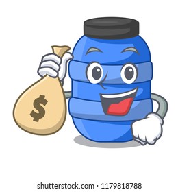 With money bag large cartoon plastic barrel for water