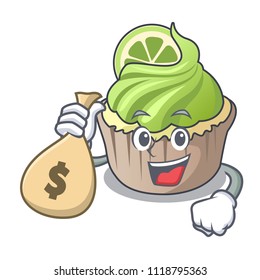 With money bag lemon cupcake character cartoon