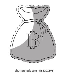 money bag with letter B as emblem bank related icons image vector illustration design 