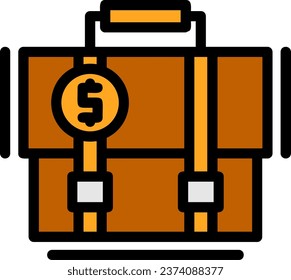 Money bag Line Filled Vector Icon Design
