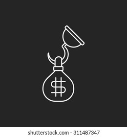money bag line icon