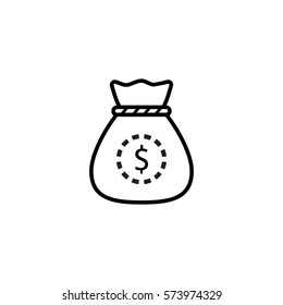 Money in the bag line icon