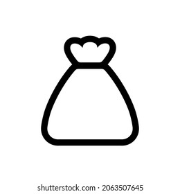 Money Bag Line Icon. Clipart Image Isolated On White Background