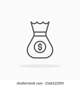 Money Bag line icon. Editable stroke and pixel perfect. Can be used for digital product, presentation, print design and more.