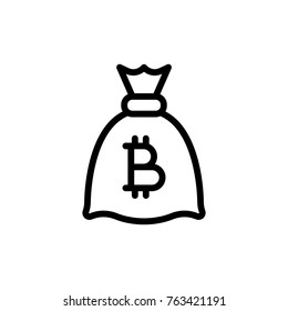 Money bag  line icon. High quality black outline logo for web site design and mobile apps. Vector illustration on a white background.