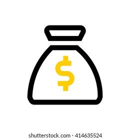 Money bag line icon. Pixel perfect fully editable vector icon suitable for websites, info graphics and print media.