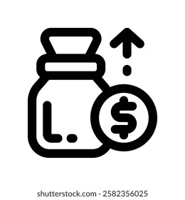 money bag line icon. vector icon for your website, mobile, presentation, and logo design.