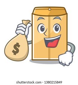With money bag mailer envelope in the character shape