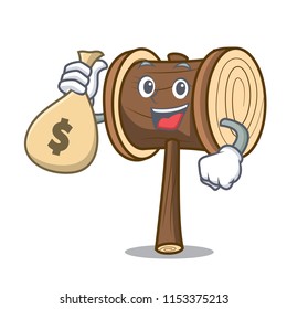 With money bag mallet character cartoon style