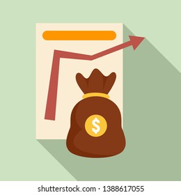 Money bag management icon. Flat illustration of money bag management vector icon for web design