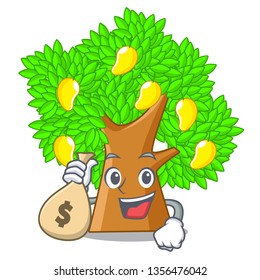 With money bag mango tree isolated with the mascot