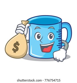 With money bag measuring cup character cartoon