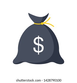 Money bag modern flat icon on white background