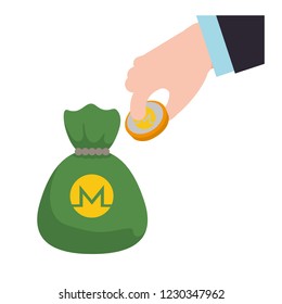 money bag with monero