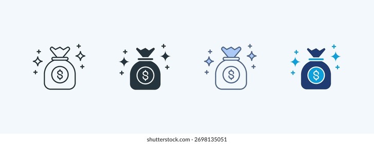 Money Bag Multiple Style Icon Collection