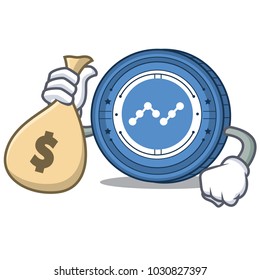 With money bag Nano coin character cartoon