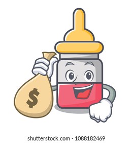 With money bag nassal drop character cartoon