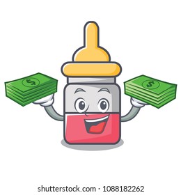 With money bag nassal drop mascot cartoon