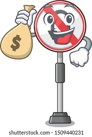 With money bag no u turn with a cartoon