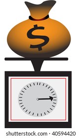 money bag on scale