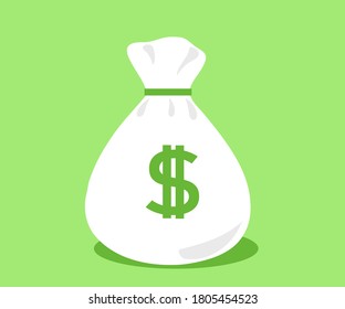 Money bag on a white background. An object. Vector illustration.