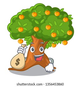 With money bag orange tree isolated with the mascot