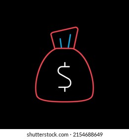 Money Bag outline icon vector. Finances sign. Graph symbol for your web site design, logo, app, UI. Vector illustration, EPS10.