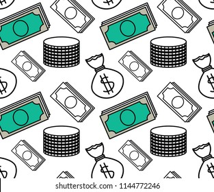 Money Bag Pattern Stock Vector (Royalty Free) 1144772246 | Shutterstock
