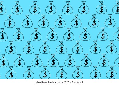 Money Bag Pattern in Outline Style for Financial Branding