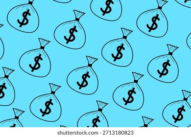 Money Bag Pattern in Outline Style for Financial Branding