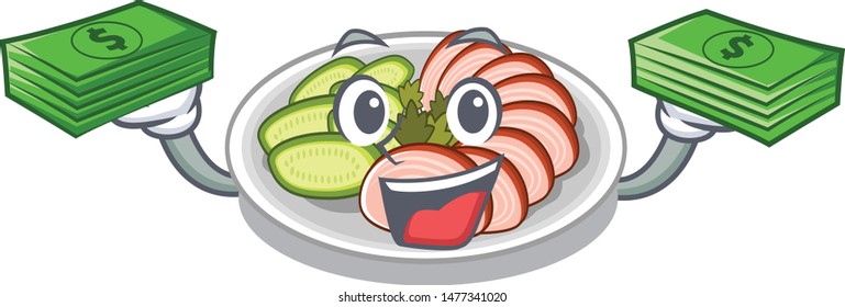 With money bag peking dunking fried in mascot pan