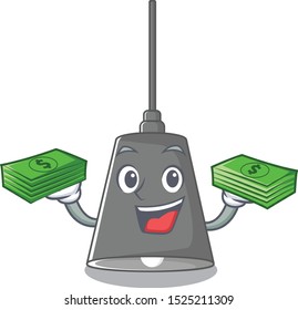 With money bag pendant lamp isolated in the character