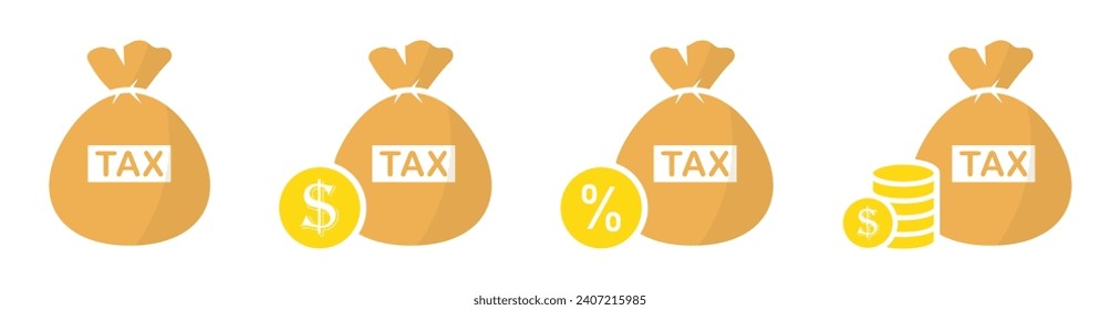 Money bag percent tax icon, vector illustration