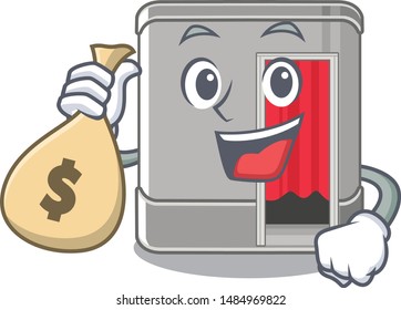With money bag photo booth in the character shape