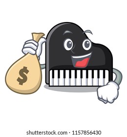 With money bag piano character cartoon style