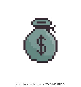 money in a bag pixel