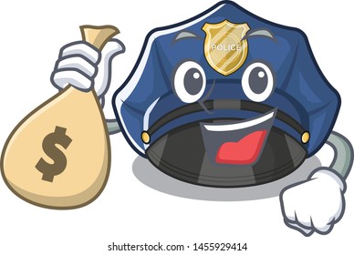 With money bag police hat isolated in the mascot