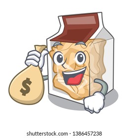 With money bag pork rinds isolated in the cartoon