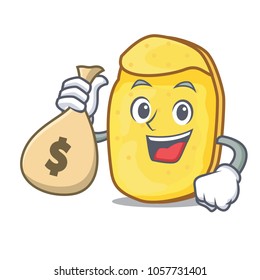 With money bag potato chips character cartoon