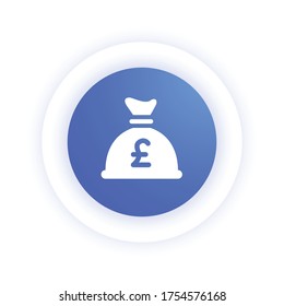 Money Bag Pound - Modern Icon (Pictogram)