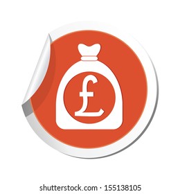 Money bag with pound sign. Vector illustration