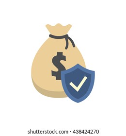 Money bag with protection shield