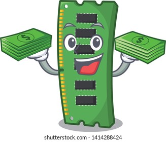 With money bag RAM memory card in PC character