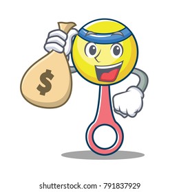With money bag rattle toy character cartoon