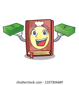 With money bag recipe book in the cartoon shape