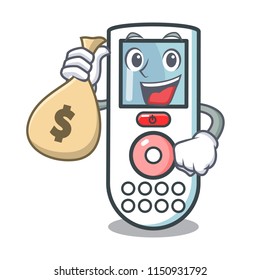 With money bag remote control character cartoon