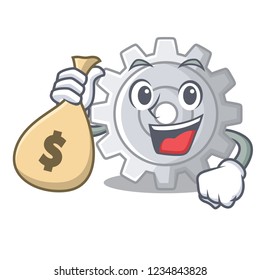 With money bag roda gear simple image on cartoon