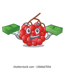 With money bag rowan slices fruit cartoon berries shape